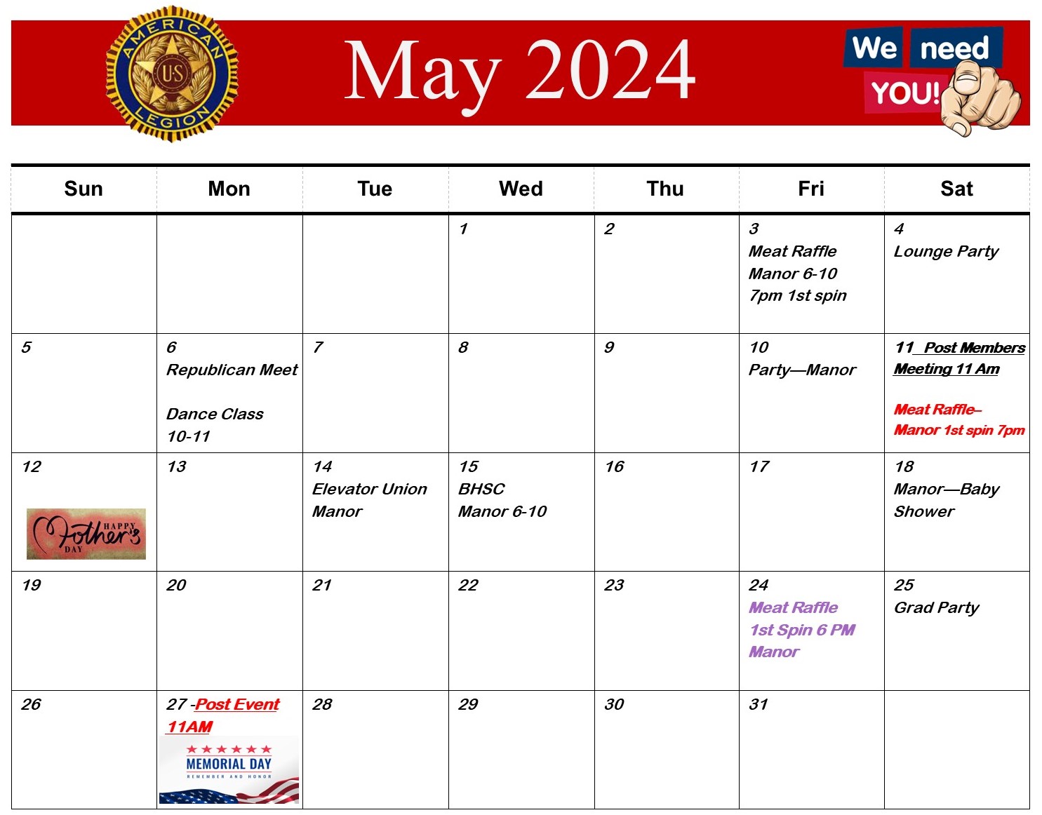 Calendar American Legion Calendar American Legion